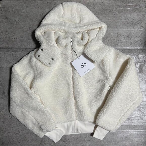 Alo Yoga Foxy Sherpa Jacket White - Picture 4 of 4